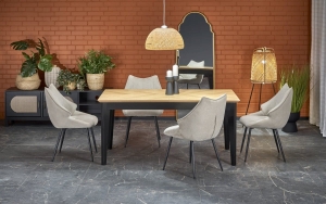 EDMONDO stół rozkładany Halmar dąb naturalny / czarny 