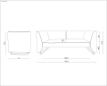 Sofa Unique ANGELES szary