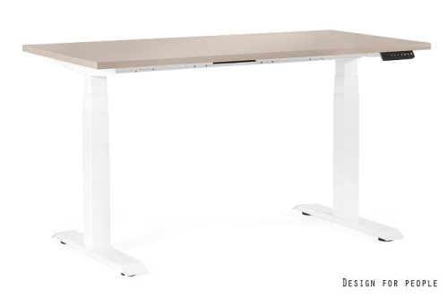 Biurko elektryczne Unique FIGHTER 140X70 biały/blat beżowy