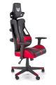 NITRO fotel gabinetowy Halmar eco skóra / tkanina, czarny / czerwony
