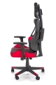 NITRO fotel gabinetowy Halmar eco skóra / tkanina, czarny / czerwony