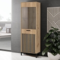 LAMINO W-1 witryna Halmar dąb craft/czarny, nogi: czarny