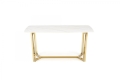 CLEMENTE stół blat - biały marmur, nogi - złoty