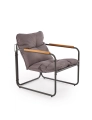 HUDSON, zestaw ogrodowy ( sofa, fotel 2x, ława ), popielaty / brązowy 