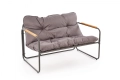 HUDSON, zestaw ogrodowy ( sofa, fotel 2x, ława ), popielaty / brązowy 