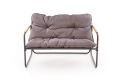 HUDSON, zestaw ogrodowy ( sofa, fotel 2x, ława ), popielaty / brązowy 