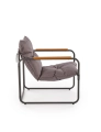 HUDSON, zestaw ogrodowy ( sofa, fotel 2x, ława ), popielaty / brązowy 