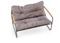 HUDSON, zestaw ogrodowy ( sofa, fotel 2x, ława ), popielaty / brązowy 