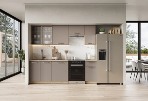 ALICANTE 240 kuchnia zestaw korpus: dąb cremona, fronty: beżowy (10p=1kpl)