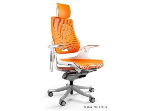 Fotel Biurowy Unique WAU Elastomer - BIAŁY/MANGO