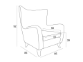 Fotel DomArtStyl USZATEK 92 cm