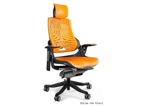 Fotel Biurowy Unique WAU Elastomer - CZARNY/MANGO