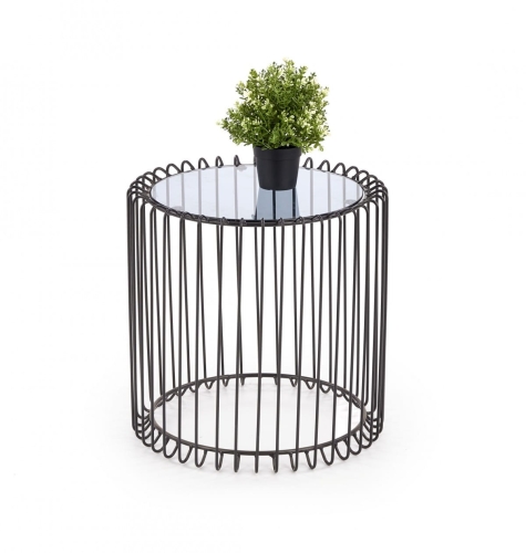 Stolik Halmar AMINA czarny dymiony