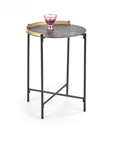 Stolik Halmar LINUX ciemny marmur / złoty