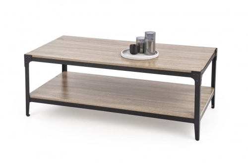 ARIZA ława Halmar czarny / dąb naturalny 