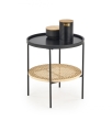 KAMPA Stolik Halmar czarny / rattan naturalny 
