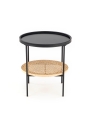 KAMPA Stolik Halmar czarny / rattan naturalny 