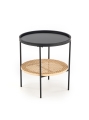 KAMPA Stolik Halmar czarny / rattan naturalny 