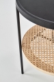 KAMPA Stolik Halmar czarny / rattan naturalny 