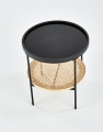 KAMPA Stolik Halmar czarny / rattan naturalny 