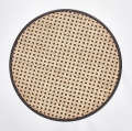 Ława Halmar JAKARTA czarna naturalny rattan 