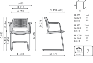 Krzesło Bejot KYOS KY 230 3N - z tapicerowanym siedziskiem i oparciem