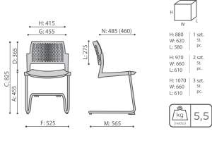 Krzesło Bejot KYOS KY 231 2N - z tapicerowanym siedziskiem