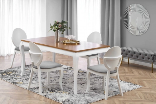 WINDSOR stół rozkładany 160-240x90x76 cm Halmar kolor ciemny dąb/biały