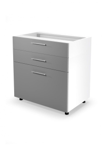 VENTO  Halmar  D3S-80/82 szafka dolna z szufladami, mechanizm Hettich front: jasny popiel 