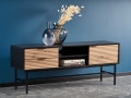 MURANO RTV-1 stolik RTV Halmar dąb artisan/czarny 