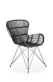 K335 krzesło Halmar  rattan czarny