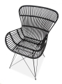 K335 krzesło Halmar  rattan czarny