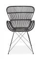 K335 krzesło Halmar  rattan czarny