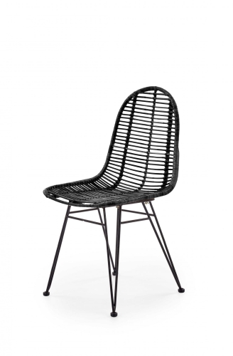 K337 krzesło Halmar  rattan czarny 