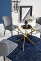 RAYMOND stół Halmar  blat - transparentny, nogi - złoty 
