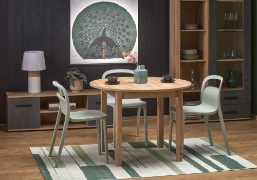 RINGO stół kolor blat dąb craft, nogi - dąb craft (102-142x102x76 cm) 