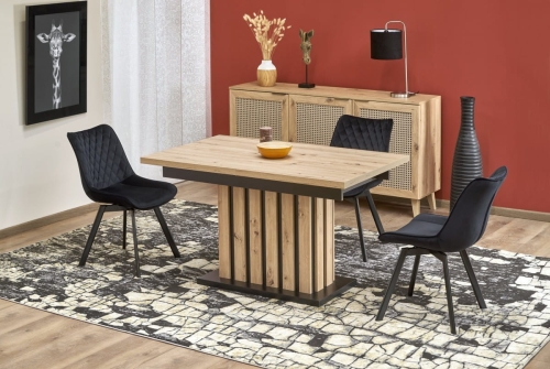 LAMELLO stół rozkładany 130-180/80 cm Halmar dąb artisan/czarny 