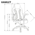 HAMLET fotel gabinetowy Halmar czarny / popielaty 