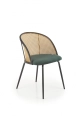 Krzesło Halmar K508 - Ciemny Zielony Velvet i  Rattan