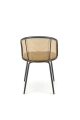 Krzesło Halmar K508 - Ciemny Zielony Velvet i  Rattan