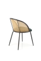 Krzesło Halmar K508 - Ciemny Zielony Velvet i  Rattan