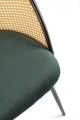 Krzesło Halmar K508 - Ciemny Zielony Velvet i  Rattan