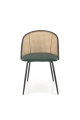 Krzesło Halmar K508 - Ciemny Zielony Velvet i  Rattan