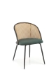 Krzesło Halmar K508 - Ciemny Zielony Velvet i  Rattan