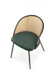 Krzesło Halmar K508 - Ciemny Zielony Velvet i  Rattan