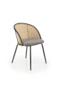 Krzesło Halmar K508 - Popielaty Velvet i Rattan