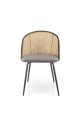 Krzesło Halmar K508 - Popielaty Velvet i Rattan
