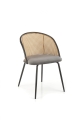Krzesło Halmar K508 - Popielaty Velvet i Rattan