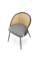 Krzesło Halmar K508 - Popielaty Velvet i Rattan