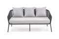 ROCCA  Halmar zestaw ogrodowy ( sofa + fotel 2x + ława ), ciemny popiel / jasny popiel 